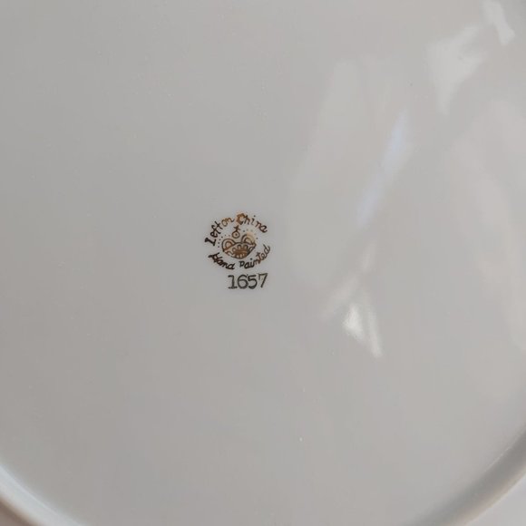 Vintage Lefton China Cardinal Serving Plate Removable Brass Handle Christmas - Picture 4 of 7